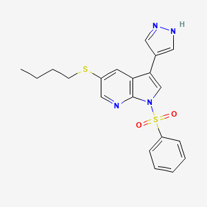 1-Benzenesulfonyl-5-butylsulfanyl-3-(1H-pyrazol-4-yl)-1H-pyrrolo[2,3-b]pyridine