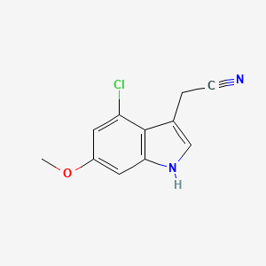 B8733048 1H-Indole-3-acetonitrile, 4-chloro-6-methoxy- CAS No. 110385-66-5