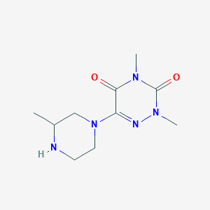 molecular formula C10H17N5O2 B8733165 2,4-dimethyl-6-(3-methyl-piperazin-1-yl)-2H-[1,2,4]triazine-3,5-dione 