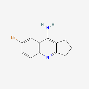 molecular formula C12H11BrN2 B8733180 1H-Cyclopenta(b)quinoline, 2,3-dihydro-9-amino-7-bromo- CAS No. 53970-65-3