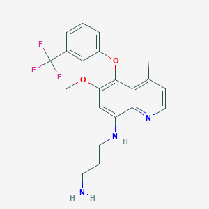 molecular formula C21H22F3N3O2 B8733183 6-Methoxy-8-[(3-aminopropyl)amino]-4-methyl-5-(3-trifluoromethylphenyloxy)quinoline 