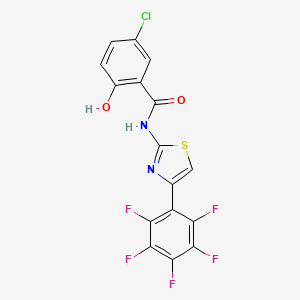 5-Chloro-2-hydroxy-N-[4-(pentafluorophenyl)-1,3-thiazol-2-yl]benzamide
