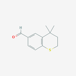 molecular formula C12H14OS B8733298 4,4-dimethyl-3,4-dihydro-2H-thiochromene-6-carbaldehyde CAS No. 165671-32-9