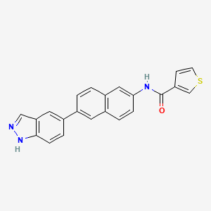 molecular formula C22H15N3OS B8733360 N-(6-(1H-indazol-5-yl)naphthalen-2-yl)thiophene-3-carboxamide CAS No. 919363-15-8