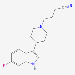 molecular formula C17H20FN3 B8733377 6-Fluoro-3-(1-(3-cyanopropyl)-4-piperidyl)indole 