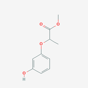 molecular formula C10H12O4 B8733384 Methyl 2-(3-hydroxyphenoxy)propanoate CAS No. 87129-34-8
