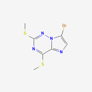 molecular formula C7H7BrN4S2 B8733392 7-Bromo-2,4-bis(methylthio)imidazo[2,1-f][1,2,4]triazine 