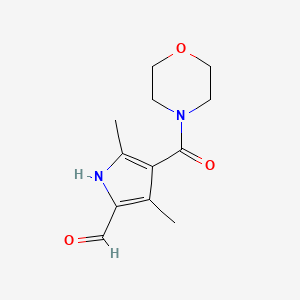 molecular formula C12H16N2O3 B8733412 3,5-dimethyl-4-(morpholine-4-carbonyl)-1H-pyrrole-2-carbaldehyde 
