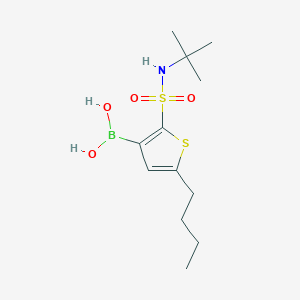 molecular formula C12H22BNO4S2 B8733467 5-Butyl-2-(N-tert-butylaminosulfonyl)thiophene-3-boronic acid CAS No. 163520-15-8