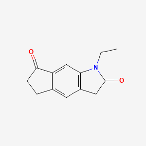 molecular formula C13H13NO2 B8733531 1-ethyl-5,6-dihydrocyclopenta[f]indole-2,7(1H,3H)-dione CAS No. 104018-19-1