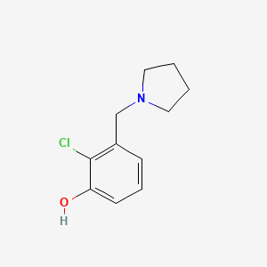 molecular formula C11H14ClNO B8733537 Phenol, 2-chloro-3-(1-pyrrolidinylmethyl)- CAS No. 917827-94-2