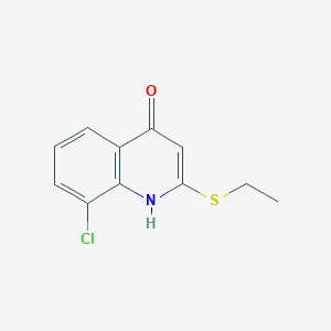 molecular formula C11H10ClNOS B8733600 8-Chloro-2-(ethylthio)quinolin-4-ol CAS No. 861397-37-7