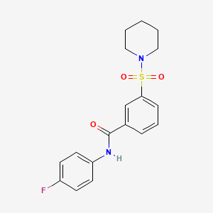 molecular formula C18H19FN2O3S B8733742 N-(4-fluorophenyl)-3-(piperidine-1-sulfonyl)benzamide 