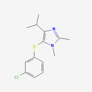 B8733933 1H-Imidazole, 5-((3-chlorophenyl)thio)-1,2-dimethyl-4-(1-methylethyl)- CAS No. 178978-92-2