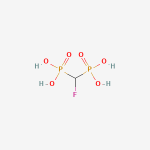 molecular formula CH5FO6P2 B8733997 Methanefluorodiphosphonate CAS No. 10595-93-4
