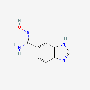 molecular formula C8H8N4O B8734016 Amino(1H-benzoimidazole-5-yl)methanone oxime 