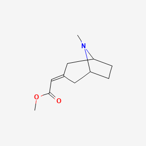 molecular formula C11H17NO2 B8734275 METHYL 2-{8-METHYL-8-AZABICYCLO[3.2.1]OCTAN-3-YLIDENE}ACETATE CAS No. 82482-72-2