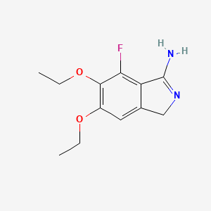 molecular formula C12H15FN2O2 B8734414 5,6-diethoxy-7-fluoro-3H-isoindol-1-ylamine 