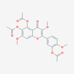 molecular formula C24H22O11 B087347 Flavone, 3',5,6-trihydroxy-3,4',7-trimethoxy-, triacetate CAS No. 14397-72-9
