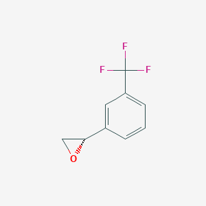 molecular formula C9H7F3O B8734780 Oxirane, 2-[3-(trifluoromethyl)phenyl]-, (2S)- 