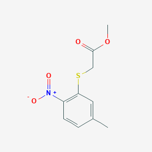 molecular formula C10H11NO4S B8734818 Methyl 2-(5-methyl-2-nitrophenylthio)acetate 