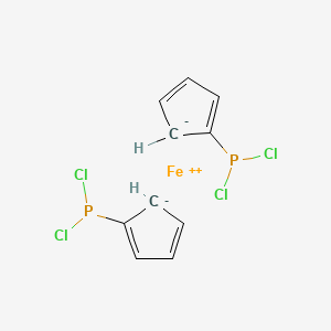 molecular formula C10H8Cl4FeP2 B8734863 1,1'-Bis(dichlorophosphino)ferrocene 