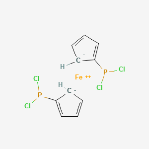molecular formula C10H8Cl4FeP2 B8734863 1,1'-Bis(dichlorophosphino)-Ferrocene 