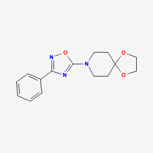 molecular formula C15H17N3O3 B8734873 8-(3-Phenyl-[1,2,4]oxadiazol-5-yl)-1,4-dioxa-8-aza-spiro[4.5]decane 