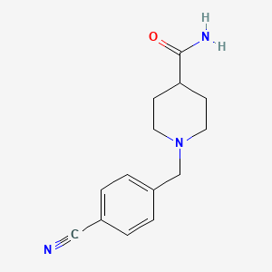 molecular formula C14H17N3O B8734904 1-(4-Cyanobenzyl)piperidine-4-carboxamide 
