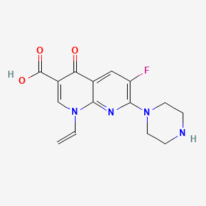 6-Fluoro-1,4-dihydro-4-oxo-7-(1-piperazinyl)-1-vinyl-1,8-naphthyridine-3-carboxylic acid
