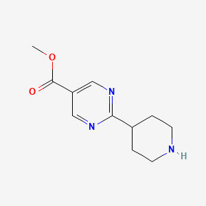 molecular formula C11H15N3O2 B8735969 Methyl 2-(piperidin-4-yl)pyrimidine-5-carboxylate 
