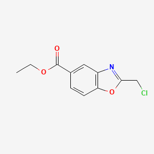 molecular formula C11H10ClNO3 B8735974 Ethyl 2-(chloromethyl)-1,3-benzoxazole-5-carboxylate 