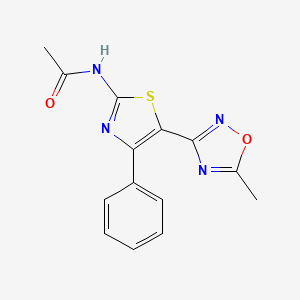 molecular formula C14H12N4O2S B8736036 N-(5-(5-Methyl-1,2,4-oxadiazol-3-yl)-4-phenylthiazol-2-yl)acetamide CAS No. 881028-31-5