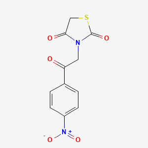molecular formula C11H8N2O5S B8736046 3-[2-(4-Nitrophenyl)-2-oxoethyl]-1,3-thiazolidine-2,4-dione CAS No. 88419-04-9