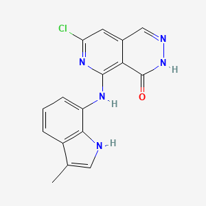 molecular formula C16H12ClN5O B8736119 7-Chloro-5-((3-methyl-1H-indol-7-yl)amino)pyrido[3,4-d]pyridazin-4(3H)-one 