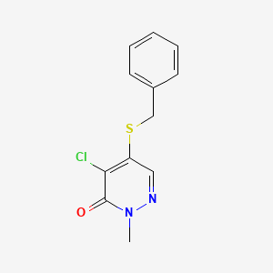 molecular formula C12H11ClN2OS B8736370 5-Benzylsulfanyl-4-chloro-2-methylpyridazin-3-one CAS No. 23469-38-7