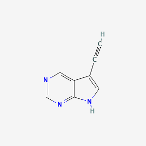 molecular formula C8H5N3 B8736473 5-ethynyl-7H-pyrrolo[2,3-d]pyrimidine 
