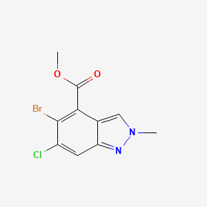 molecular formula C10H8BrClN2O2 B8736510 methyl 5-bromo-6-chloro-2-methyl-2H-indazole-4-carboxylate 