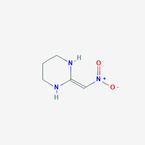 molecular formula C5H9N3O2 B8736762 Pyrimidine, hexahydro-2-(nitromethylene)- CAS No. 59760-97-3