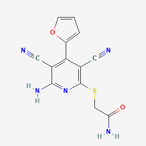 2-{[6-Amino-3,5-dicyano-4-(furan-2-yl)pyridin-2-yl]sulfanyl}acetamide