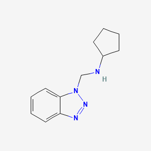 molecular formula C12H16N4 B8736947 N-(benzotriazol-1-ylmethyl)cyclopentanamine CAS No. 4669-16-3