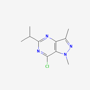 molecular formula C10H13ClN4 B8736963 1H-Pyrazolo[4,3-d]pyrimidine, 7-chloro-1,3-dimethyl-5-(1-methylethyl)- CAS No. 89239-55-4