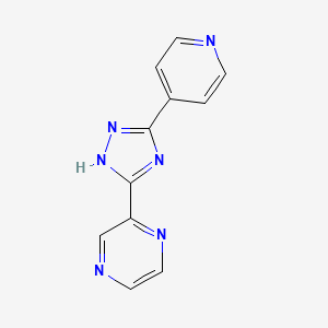 molecular formula C11H8N6 B8736965 2-(5-pyridin-4-yl-1H-[1,2,4]triazol-3-yl)-pyrazine CAS No. 36646-14-7