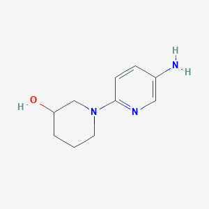 molecular formula C10H15N3O B8736967 1-(5-Aminopyridin-2-yl)piperidin-3-ol 