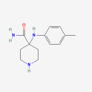 molecular formula C13H19N3O B8736971 4-Piperidinecarboxamide, 4-[(4-methylphenyl)amino]- CAS No. 61380-09-4
