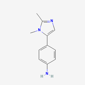 molecular formula C11H13N3 B8737020 4-(1,2-dimethyl-1H-imidazol-5-yl)aniline 
