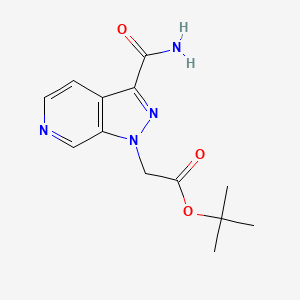 molecular formula C13H16N4O3 B8737128 tert-butyl 2-(3-carbamoyl-1H-pyrazolo[3,4-c]pyridin-1-yl)acetate 