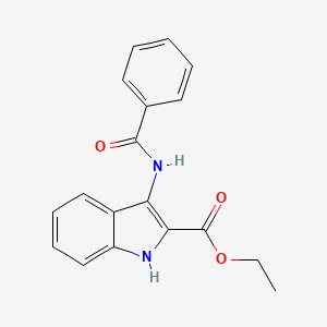 molecular formula C18H16N2O3 B8737267 ethyl 3-benzamido-1H-indole-2-carboxylate 