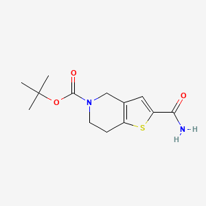 molecular formula C13H18N2O3S B8737357 5-t-Butoxycarbonyl-2-carbamoyl-4,5,6,7-tetrahydro-thieno[3,2-c]pyridine 