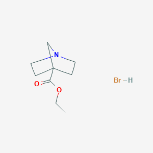 molecular formula C9H16BrNO2 B8737572 Ethyl 1-azabicyclo[2.2.1]heptane-4-carboxylate hydrobromide 